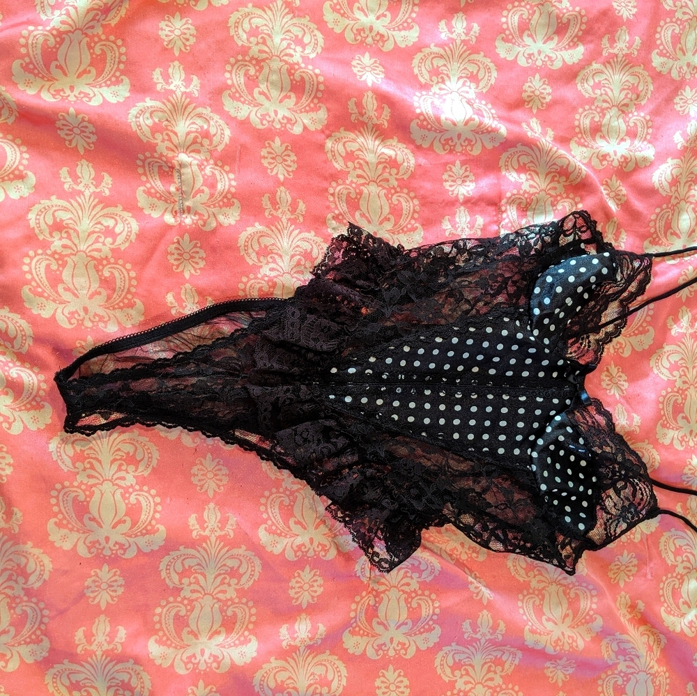 Adorable vintage polkadot lingerie bodysuit